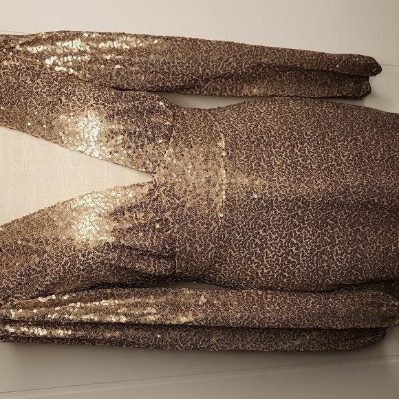 Altar'd State Gold Sequin Long Sleeve Dress - Picture 2 of 12